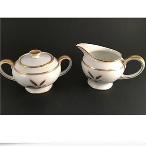 Rosenthal Winifred Gold Wheat Creamer & Sugar Set